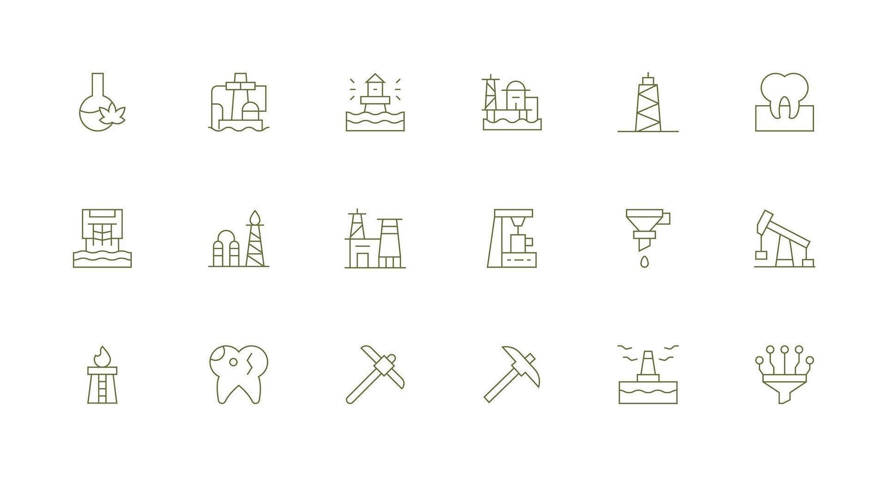 18 Icons for Extraction in Minimal Line Format Pixel Perfect Icon Set vector