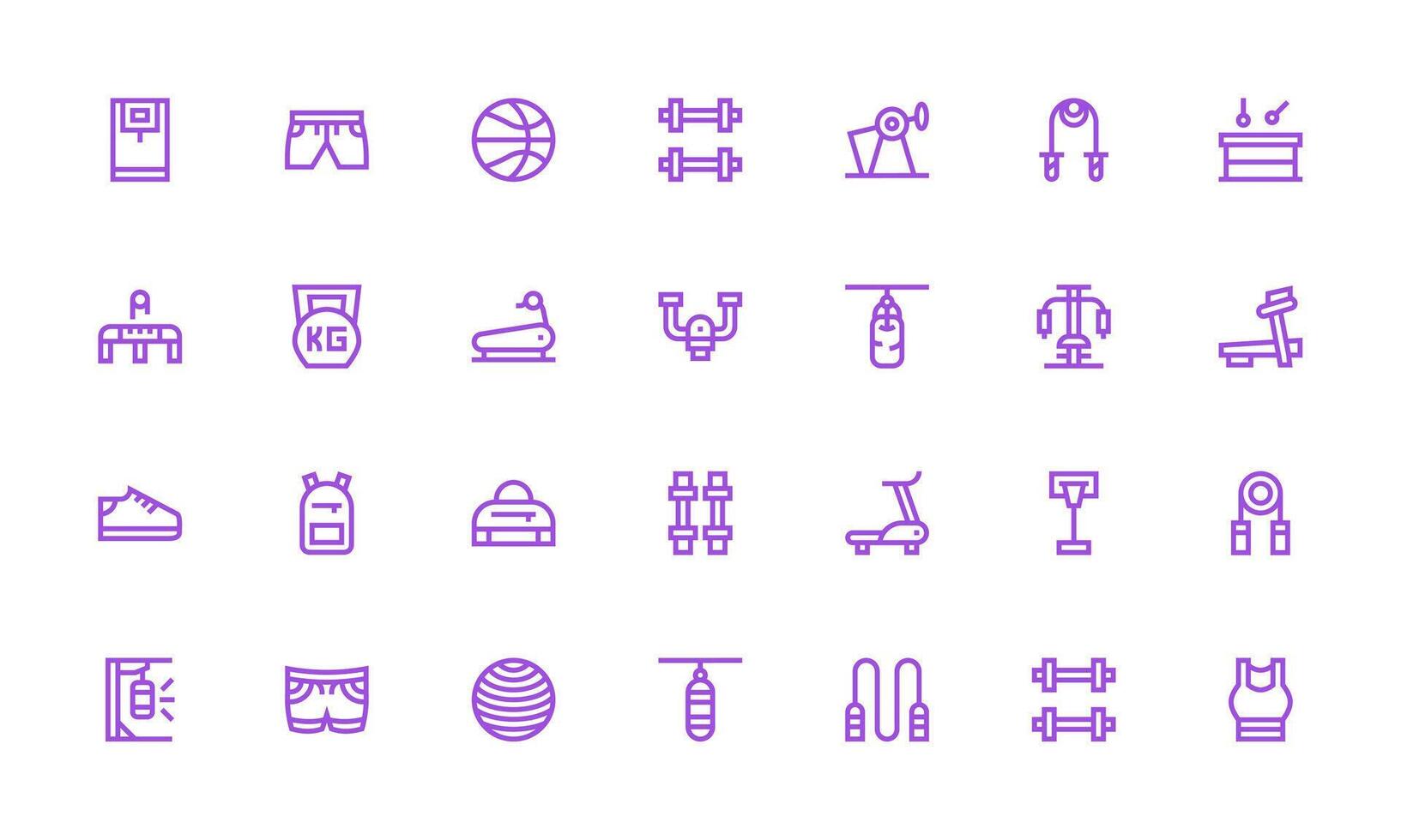 28 Bold Line Icons for Gym Graphics Well-Structured Icons for Creative Use vector