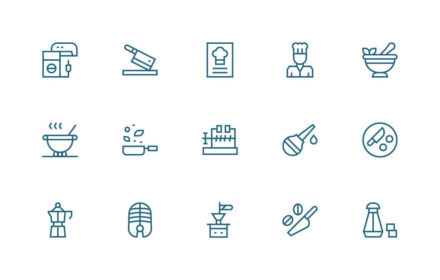 Preparation featuring 15 Icons in Regular Line Design App Icon Pack vector