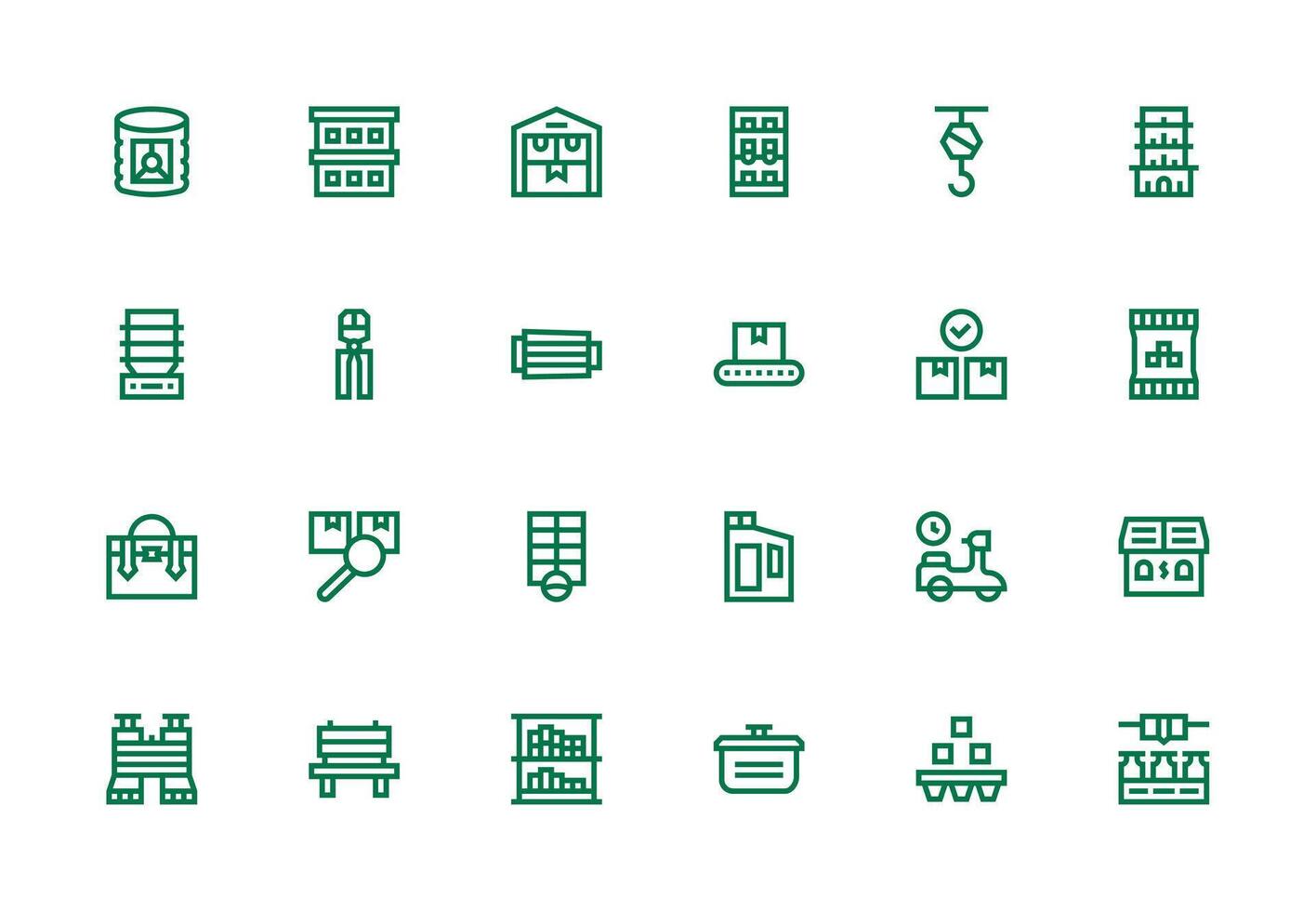 24 Icons for Logistic in Thick Line Line Format Balanced Icon Set for Functional Design vector