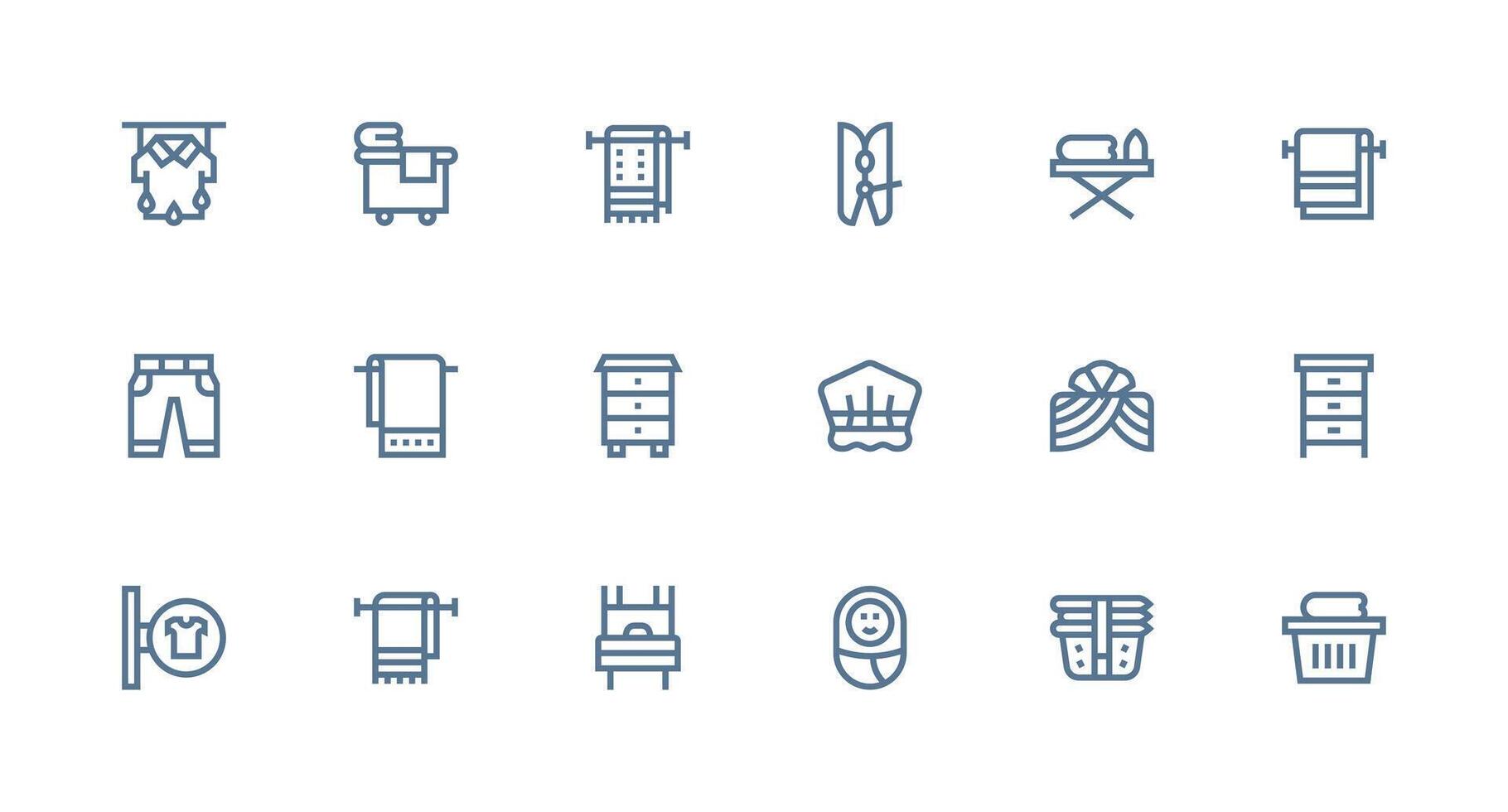 Strong Stroke Line Style Linen Icons with 18 Vectors All Device Compatible Icon Set