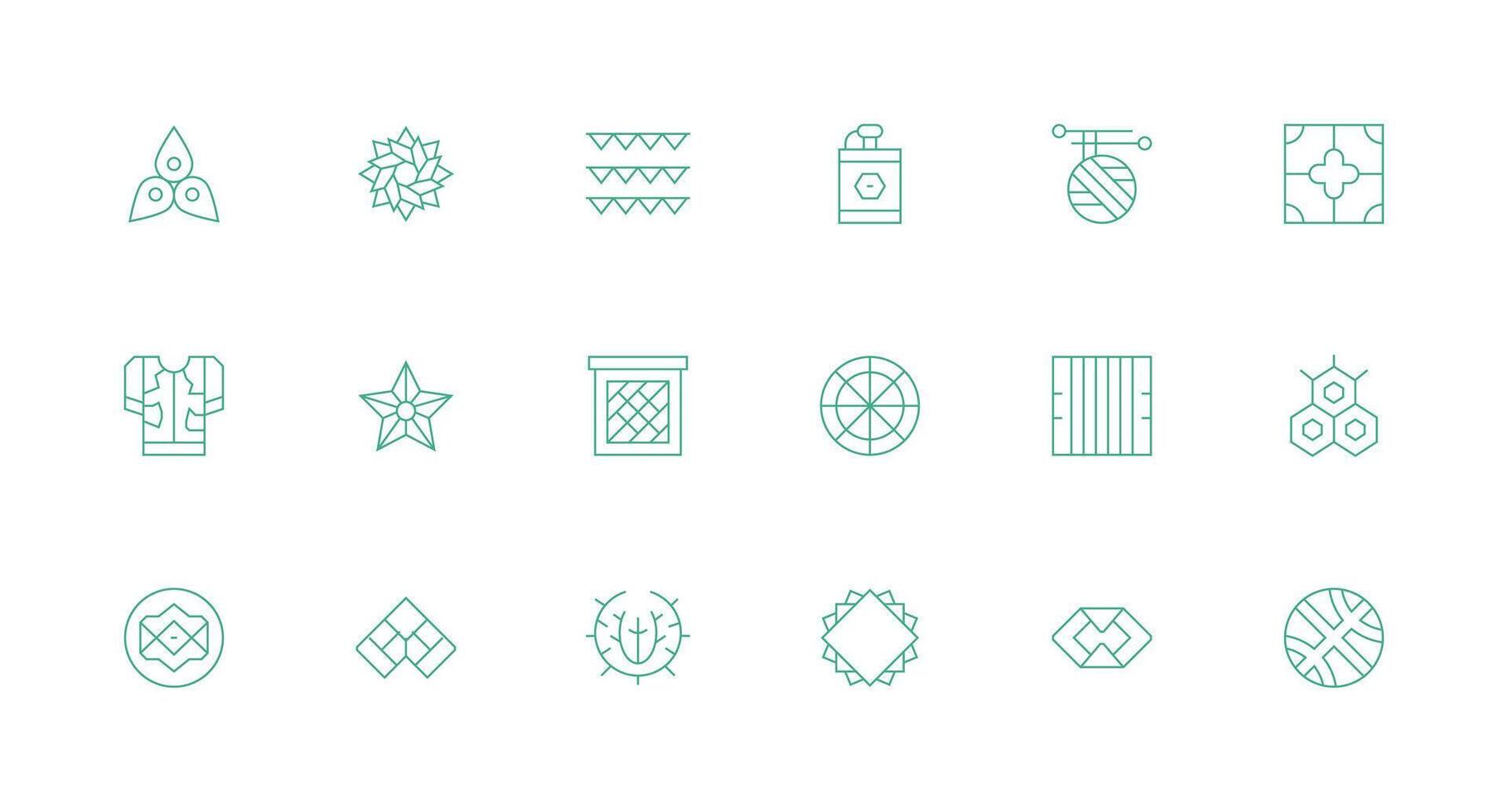 Minimal Line Style Patterned Icons with 18 Vectors Smart Icon Collection