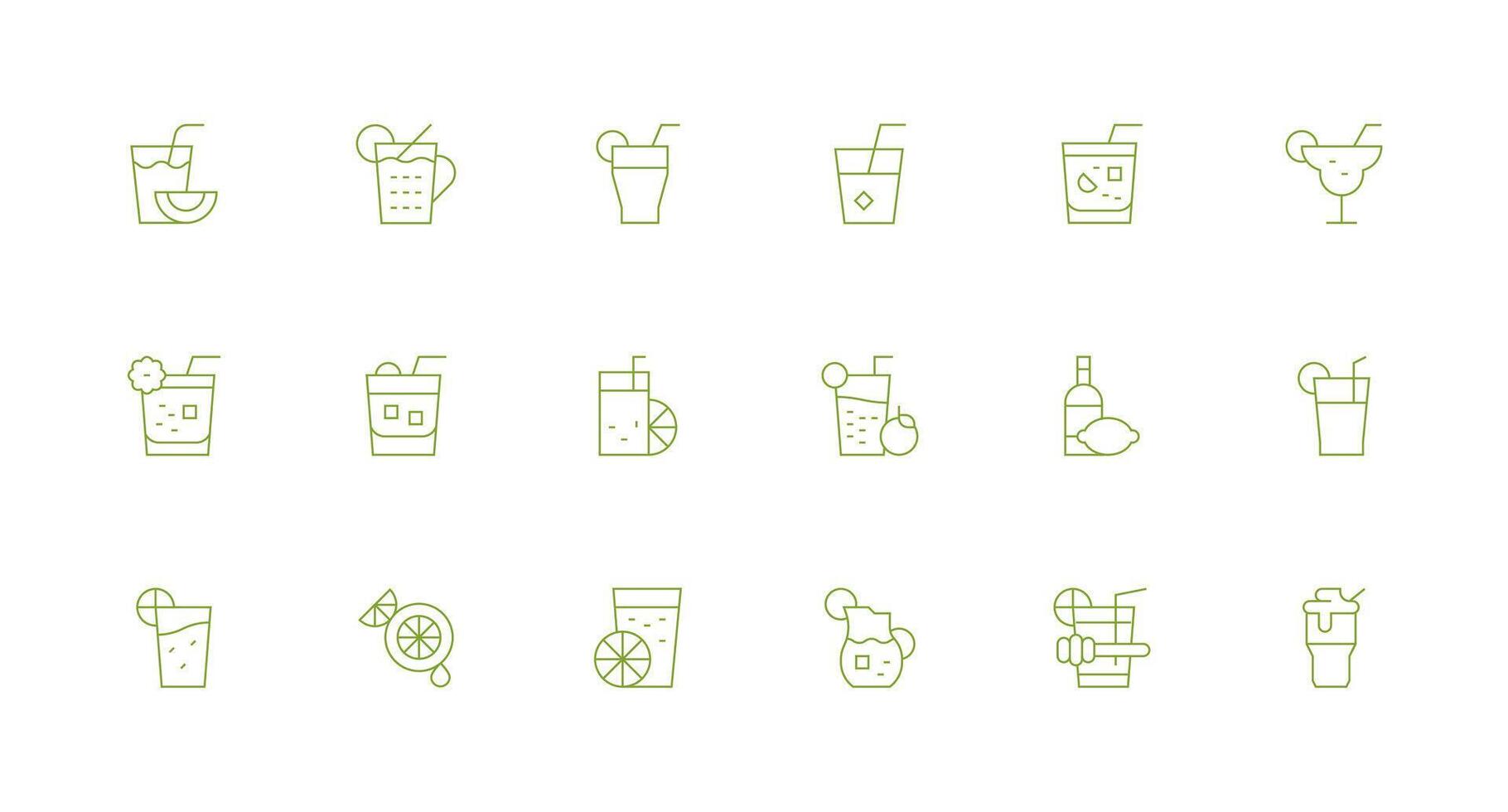 18 Minimal Line Designs for Lemonade Icons Essential Icons for Rapid UI Building vector