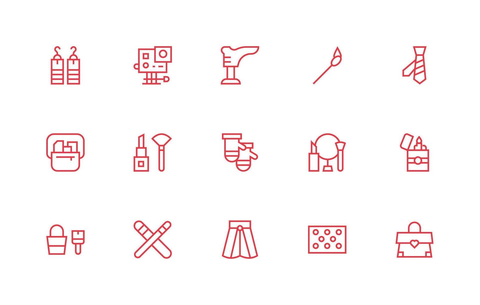 15 Regular Line Vectors for Accessories Theme Essential Icons for Rapid UI Building