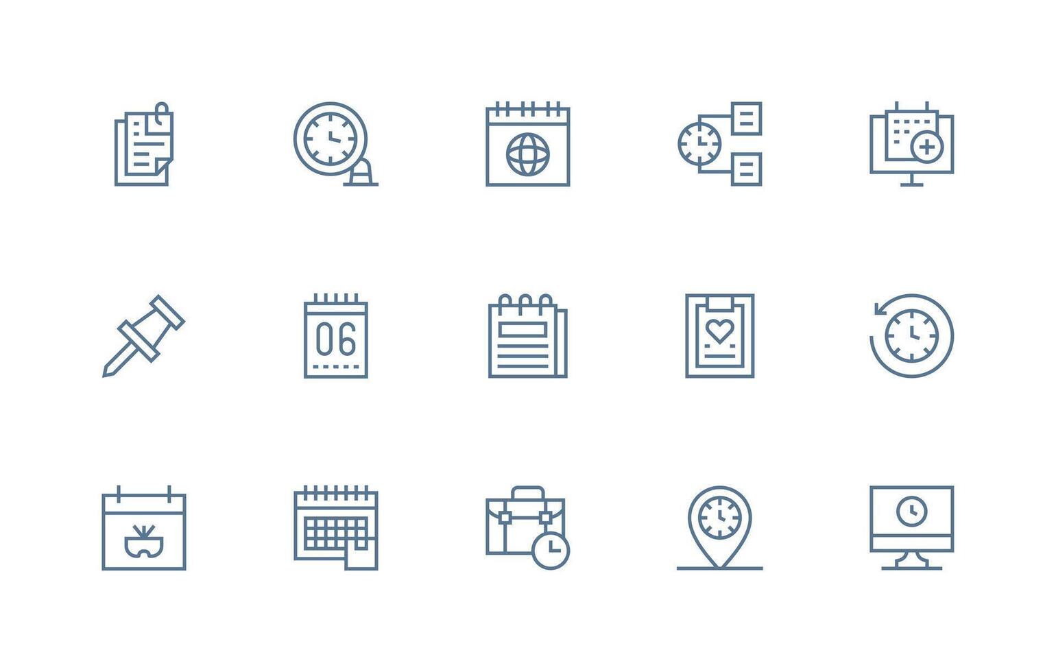 15 Regular Line Icons for Reminder Graphics High-Resolution Icons for Any Platform vector