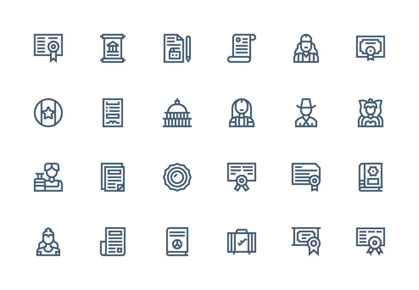 Official Visual Pack containing 24 Thick Line Line Icons Icon Set for Projects vector