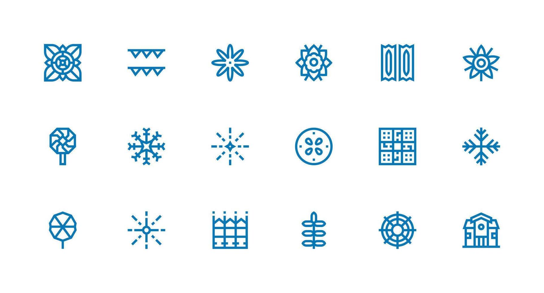 18 Icons for Symmetrical in Strong Stroke Line Format Sharp Icons for Presentations vector