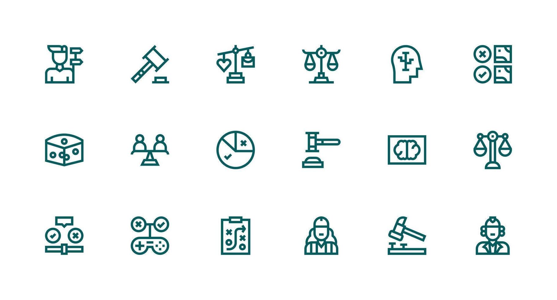 Strong Stroke Line Style Decision Icons with 18 Vectors Web Icon Collection