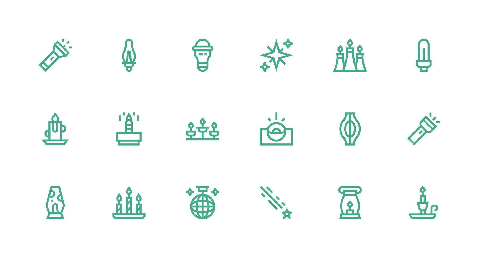 Glow featuring 18 Icons in Strong Stroke Line Design Web Icon Collection vector