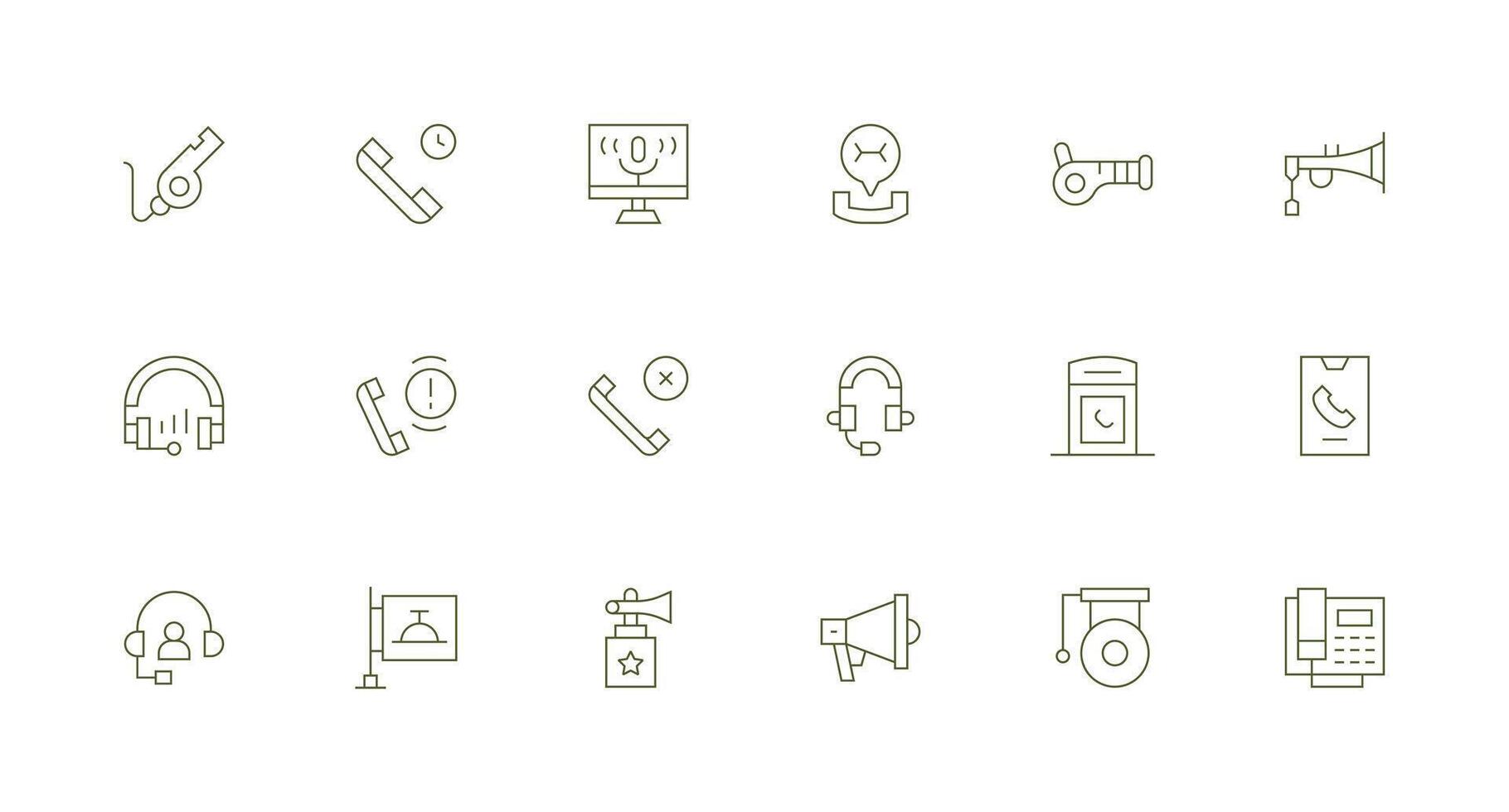 Minimal Line Style Call Icons with 18 Vectors App Icon Pack
