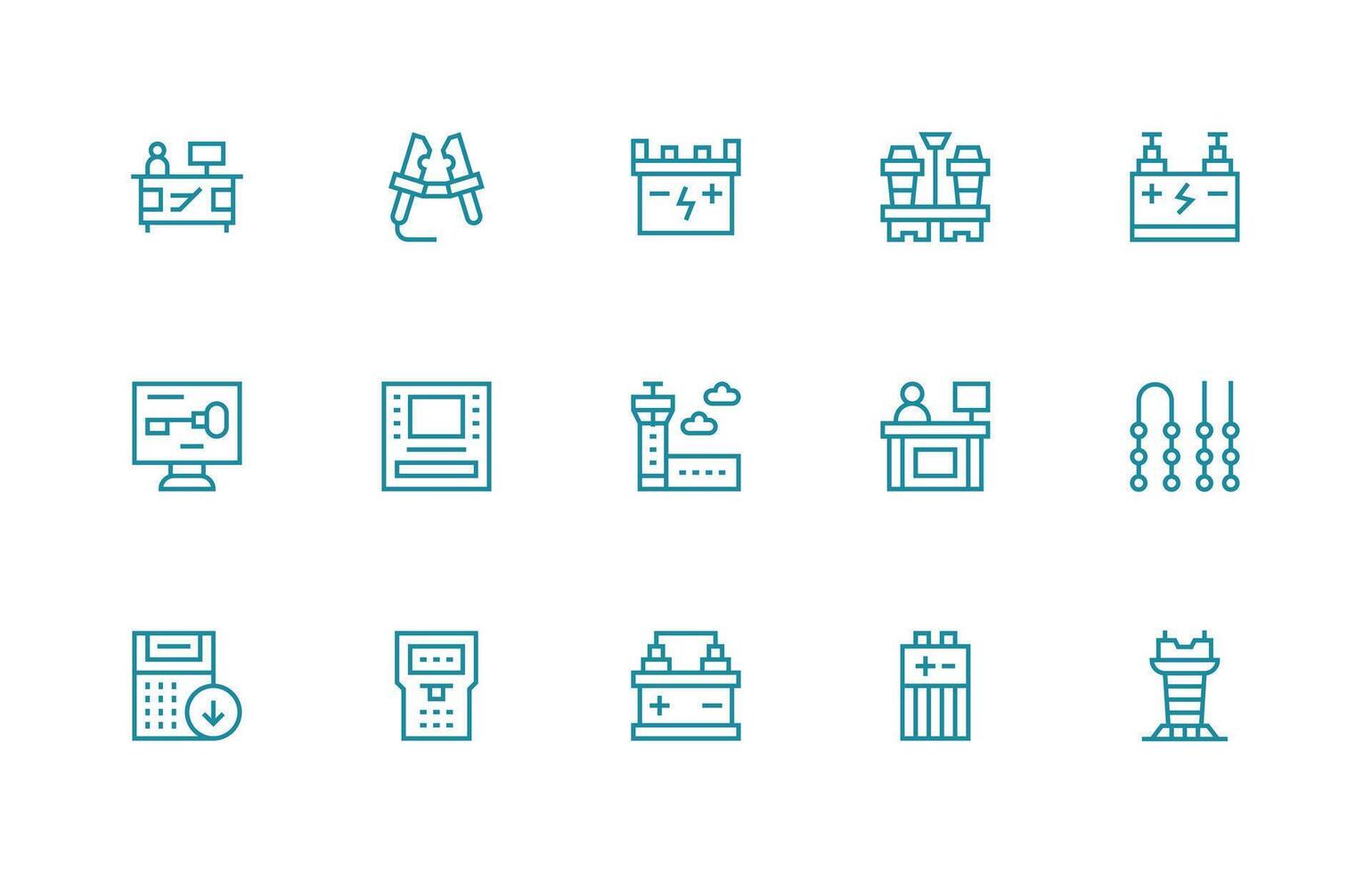 Regular Line Icons from Terminal Set with 15 Vectors Fully Editable Icon Set for Web