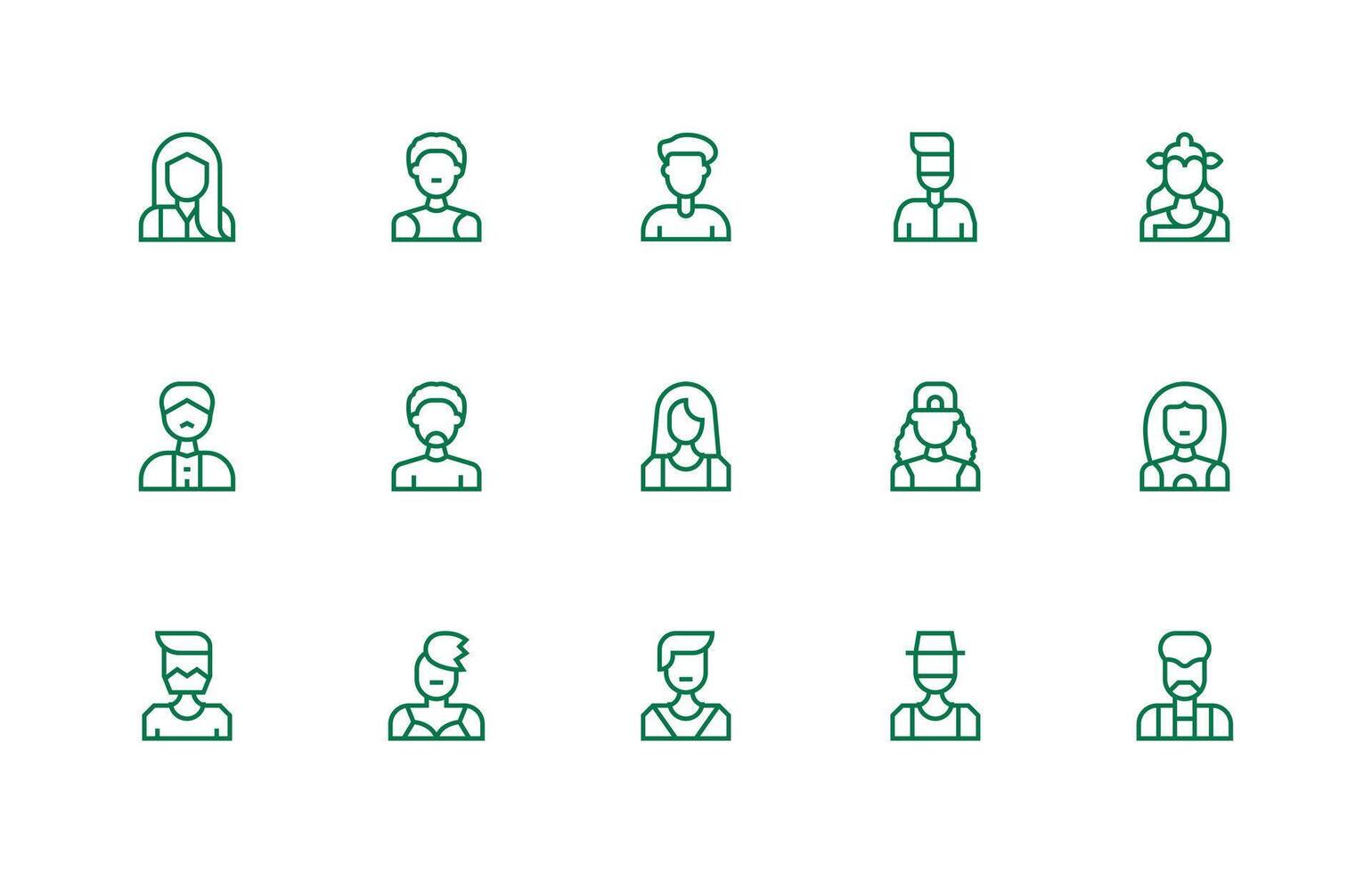 15 Icons for Headshot in Regular Line Format Icon Set for Apps vector