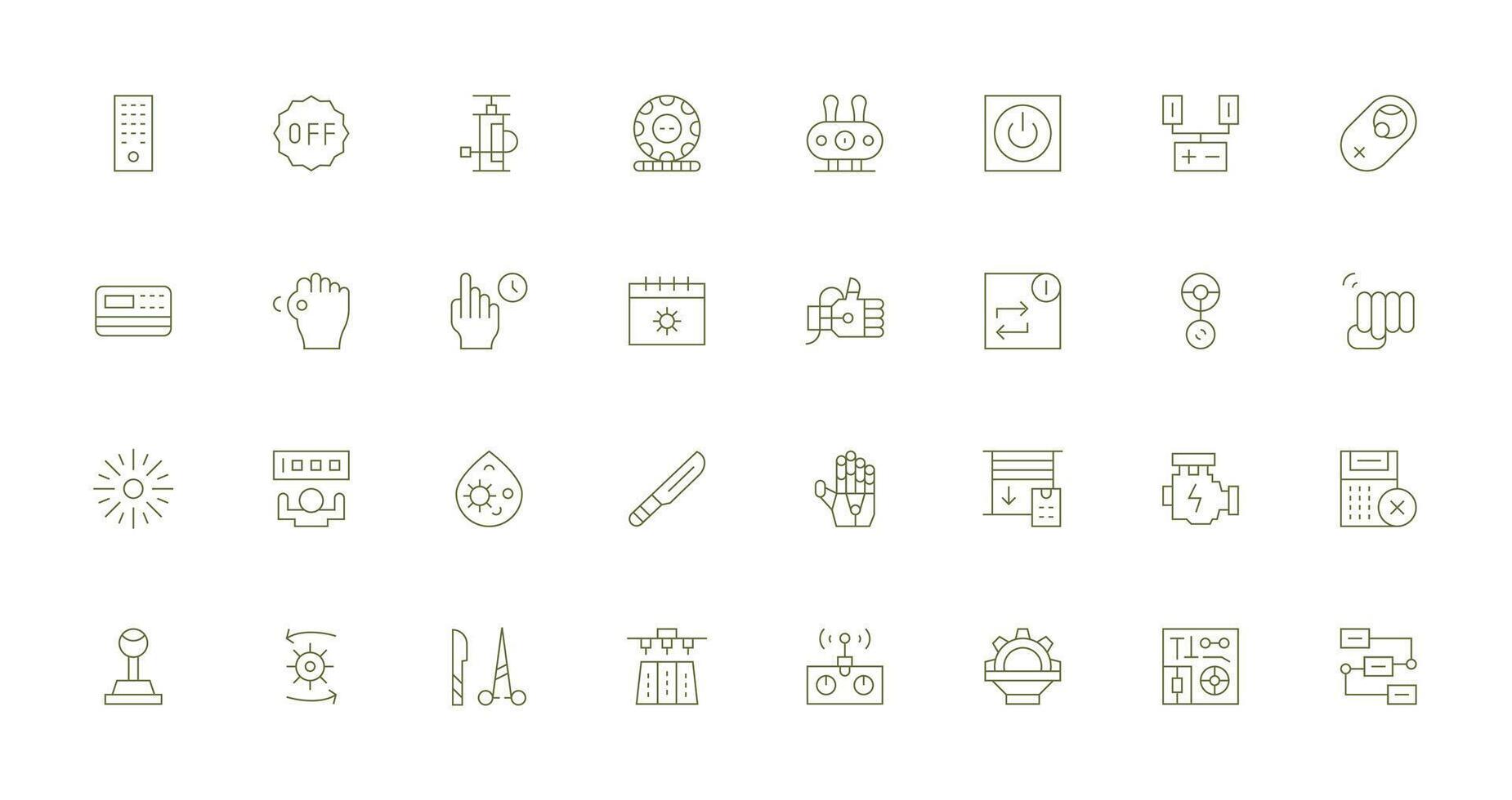32 Icons for Operation in Thin Line Format Compact Icon Pack vector