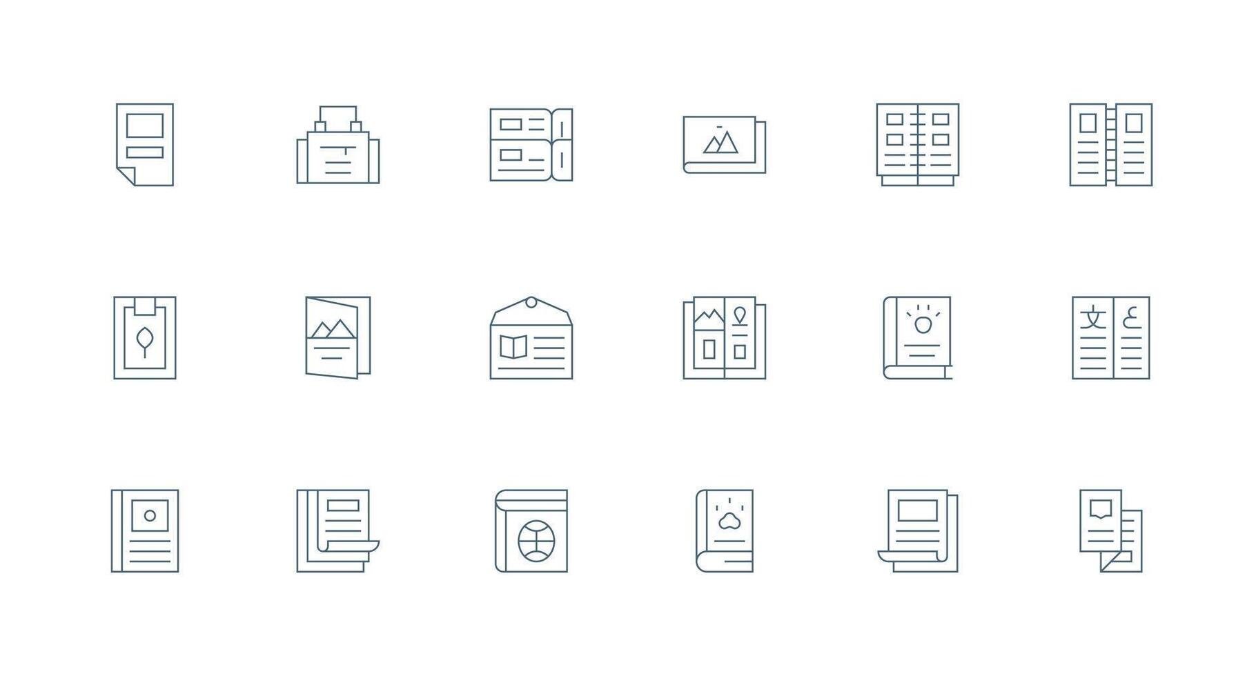 18 Minimal Line Designs for Booklet Icons Design Ready Icon Set for Teams vector