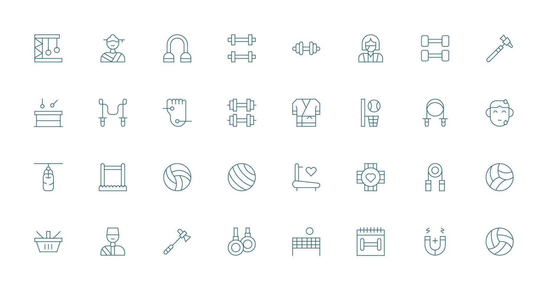 Physical Icon Set with 32 Thin Line Graphics Digital Icon Collection vector