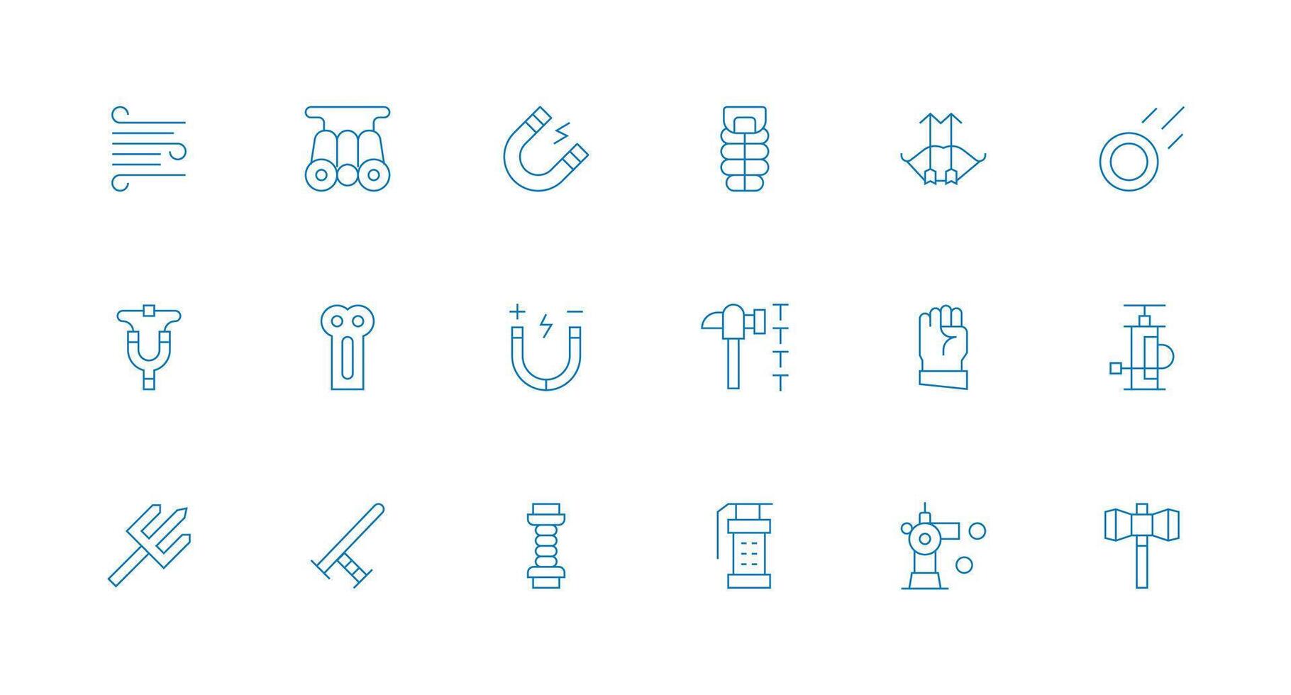18 Minimal Line Designs for Force Icons Interface Icon Collection for Daily Projects vector
