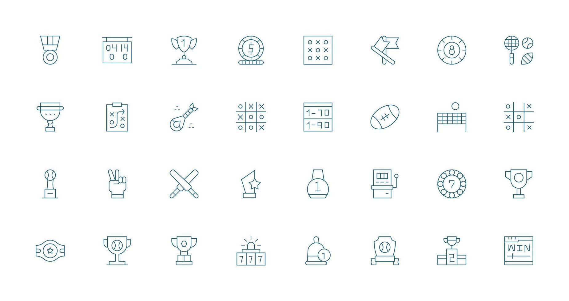 32 Thin Line Icons for Win Graphics Multi-Purpose Icon Pack for Templates vector