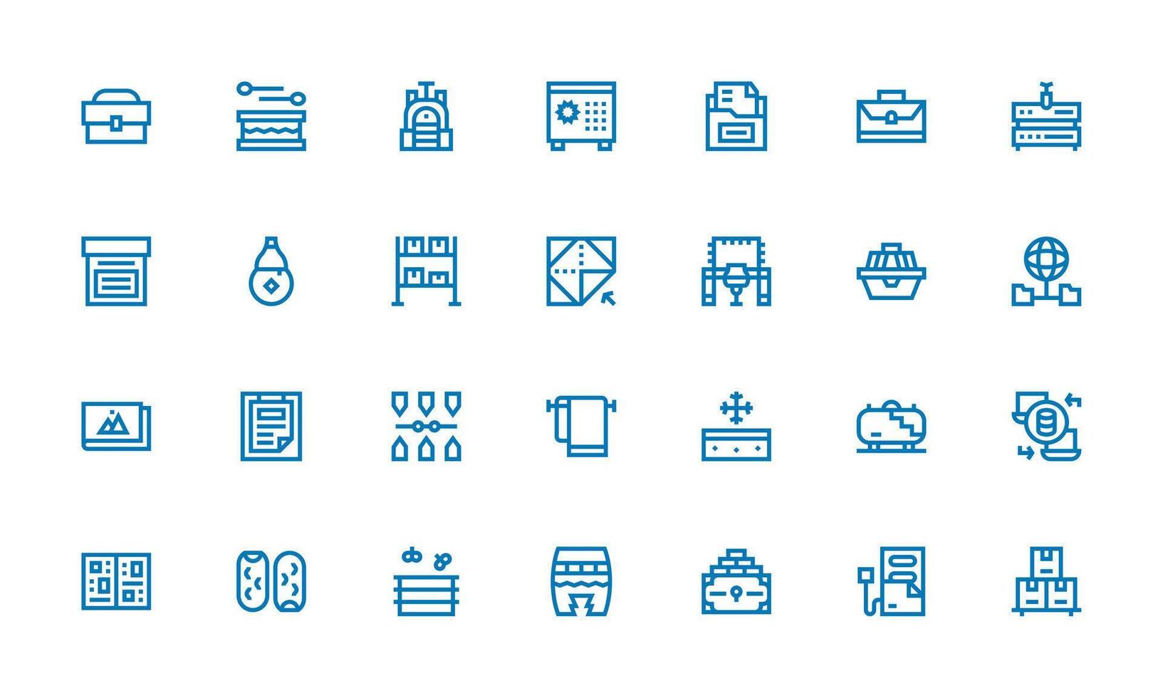 Storage Icon Collection with 28 Bold Line Designs Scalable Icons for Cross-Platform Interfaces vector