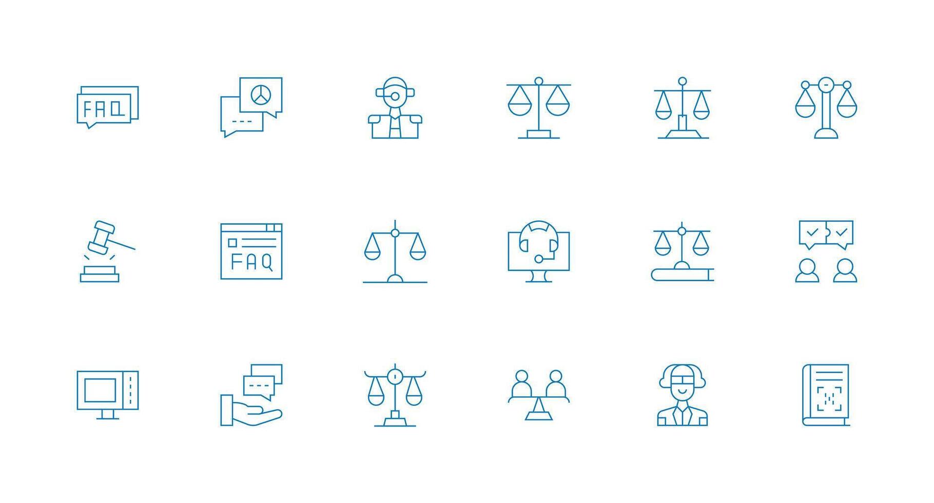 Minimal Line Style Resolution Icons with 18 Vectors UI-Ready Icon Collection