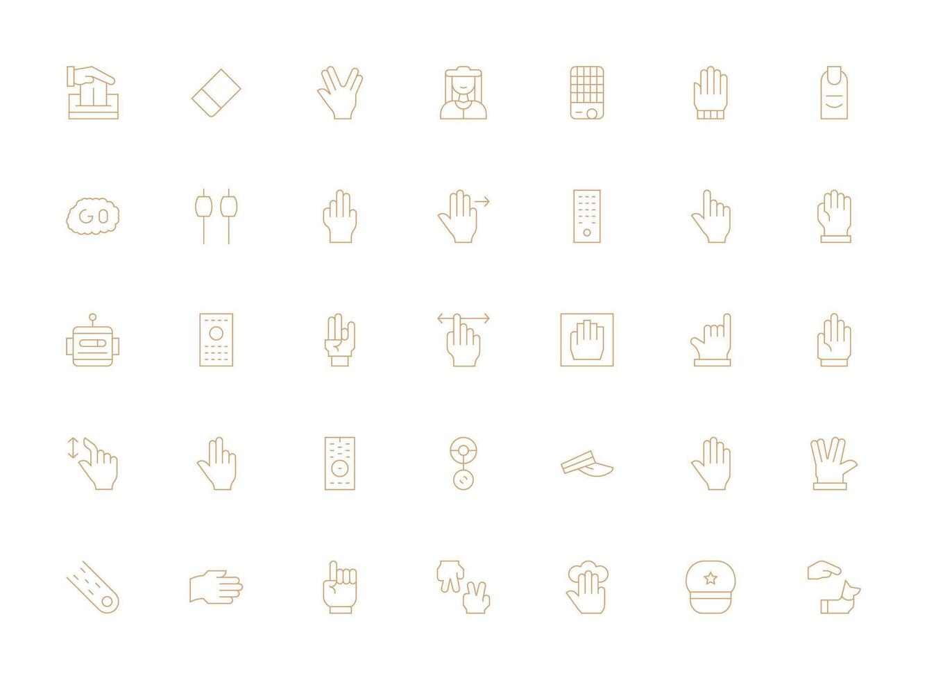 Command Icon Collection with 35 Light Line Designs Core Icon Collection for Daily Tasks vector