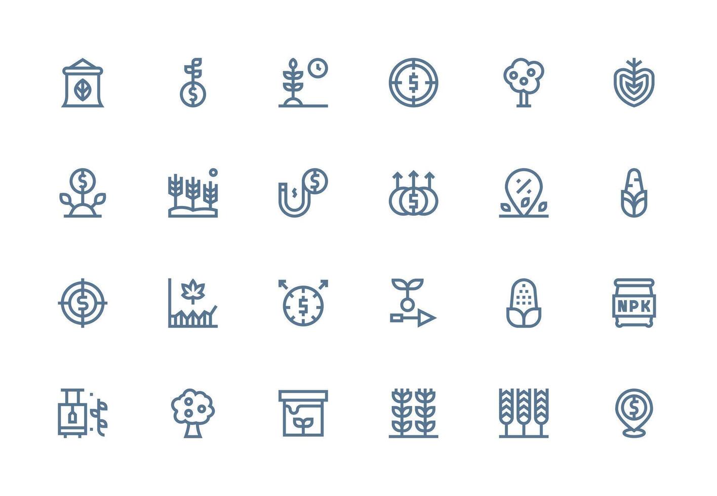 24 Yield Icons in Thick Line Line Aesthetic Balanced Icon Set for Functional Design vector