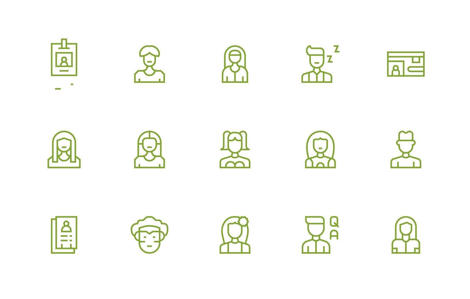 15 Icons for Profile Picture in Regular Line Format Simple Icon Pack vector