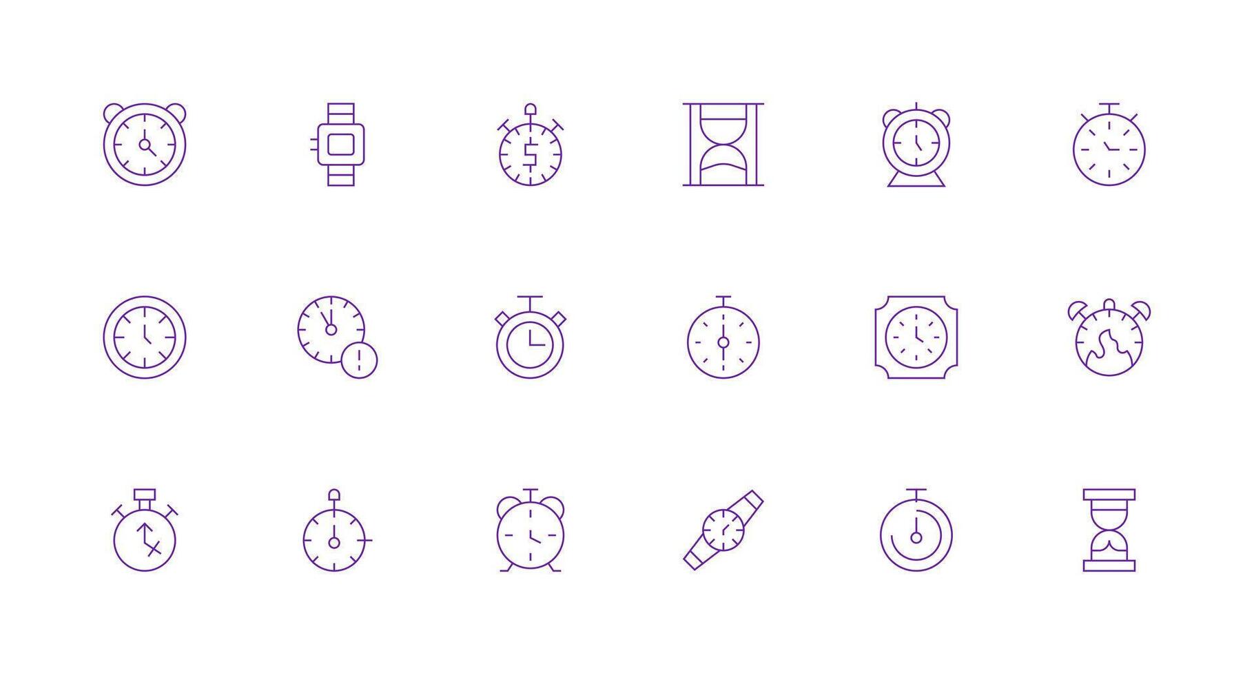 18 Icons for Stopwatch in Minimal Line Format Icons Built for Visual Consistency Pack vector