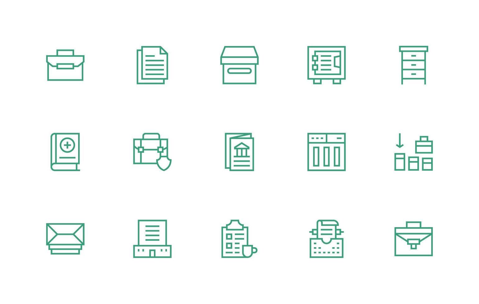 Documents featuring 15 Icons in Regular Line Design UI-Ready Icon Collection vector