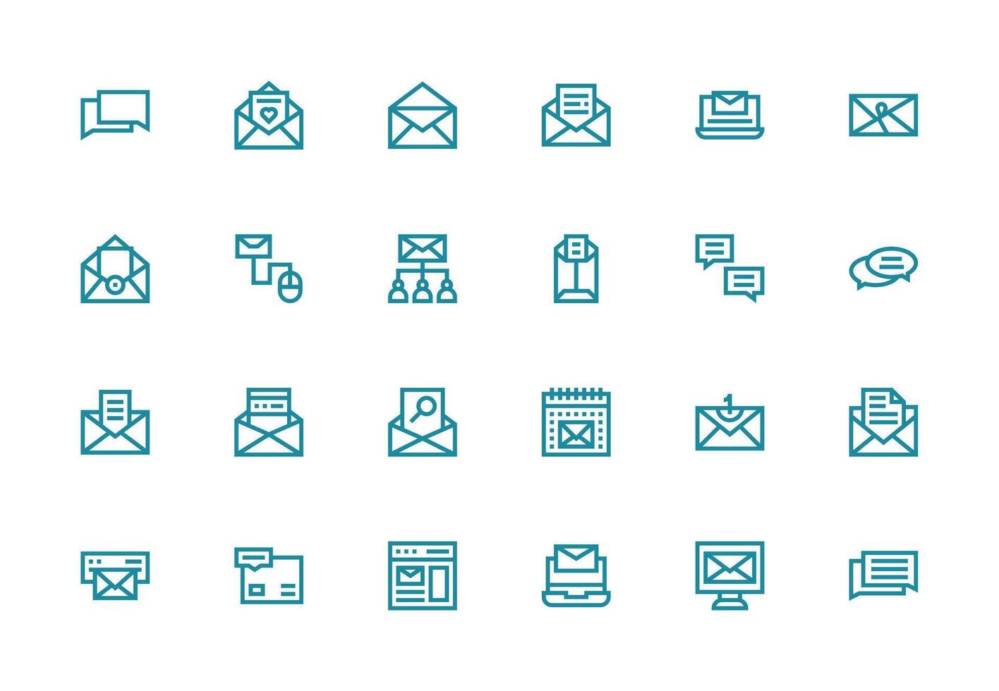 24 Thick Line Line Style Icons from Correspondence Collection Interface Icon Collection for Daily Projects vector