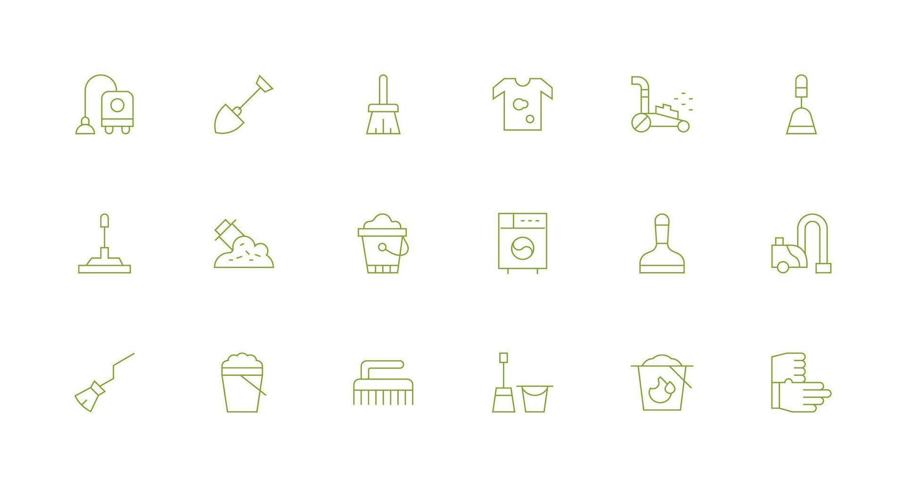 Dirt Design Icons featuring 18 in Minimal Line Style Layout Icon Collection vector