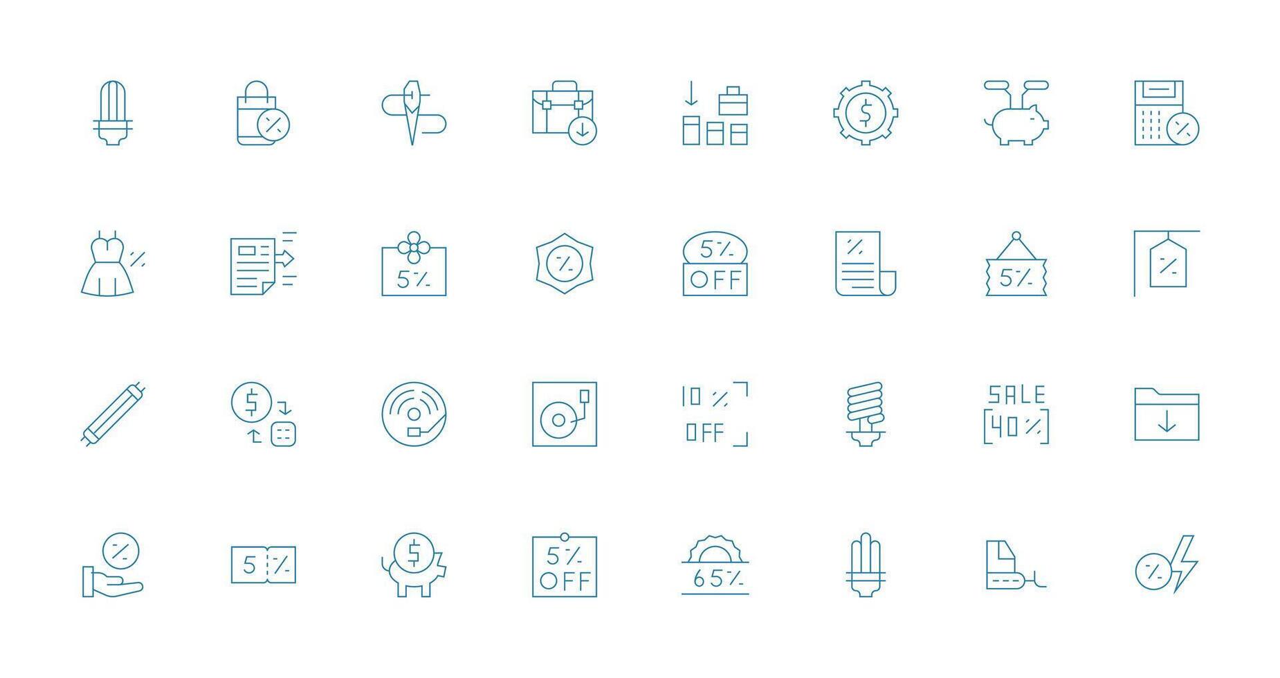 Thin Line Style Saving Icons with 32 Vectors Web and App Icon Pack Collection