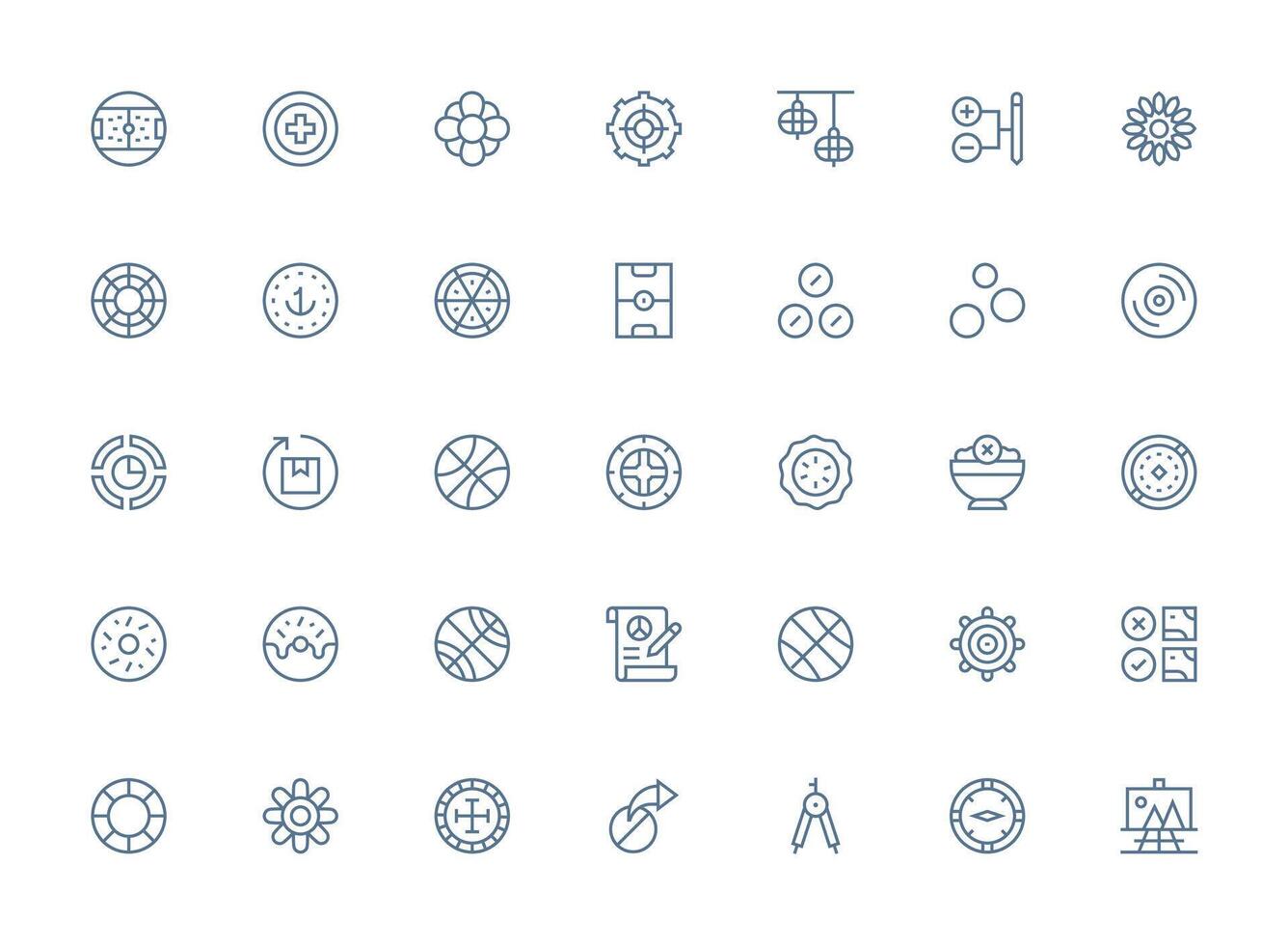 35 Regular Clean Line Vectors for Circle Theme Clean Icon Collection for Web Use