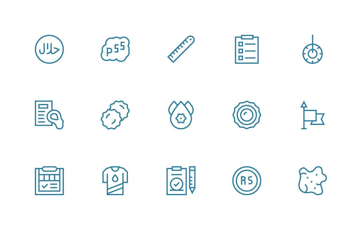 Regular Line Style Mark Icons with 15 Vectors Simple Icon Pack