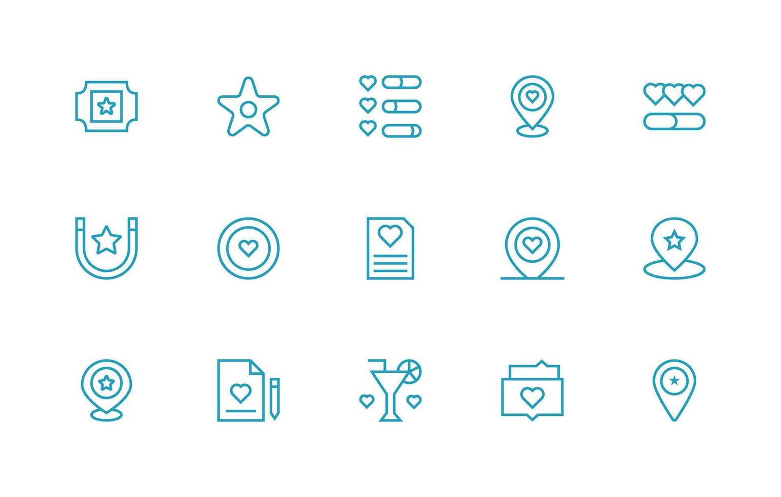 15 Regular Line Icons for Preferred Graphics Professional Icon Pack for Development Work vector