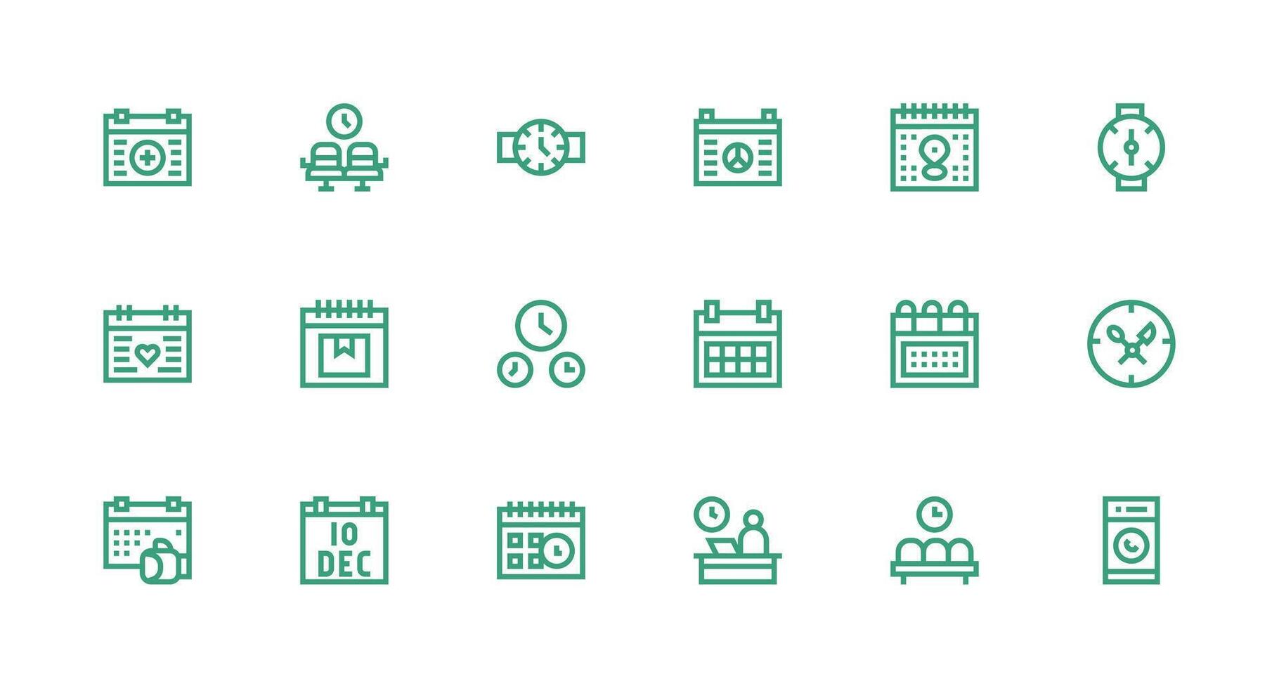 18 Strong Stroke Line Icons for Appointment Graphics Layout Icon Collection vector