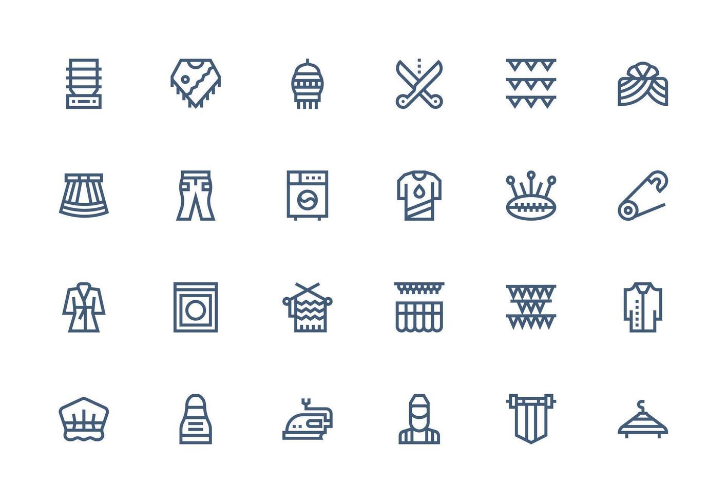Fabric Visual Pack containing 24 Thick Line Line Icons Interface Icons for Daily Use vector