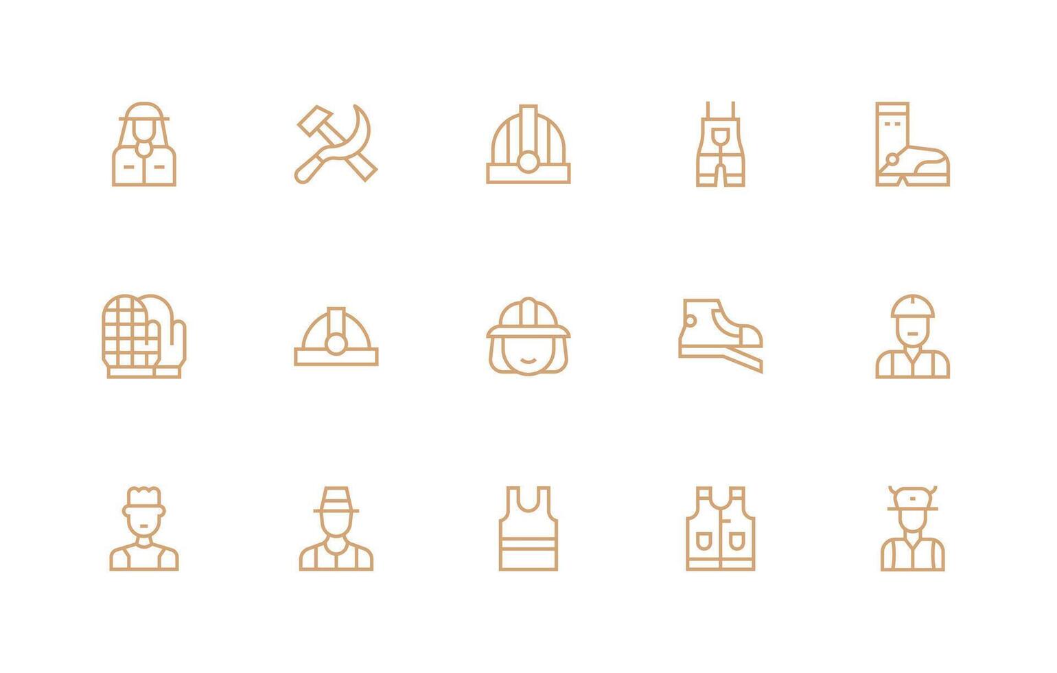 Labor Set with 15 Regular Line Icons Basic Icon Series vector
