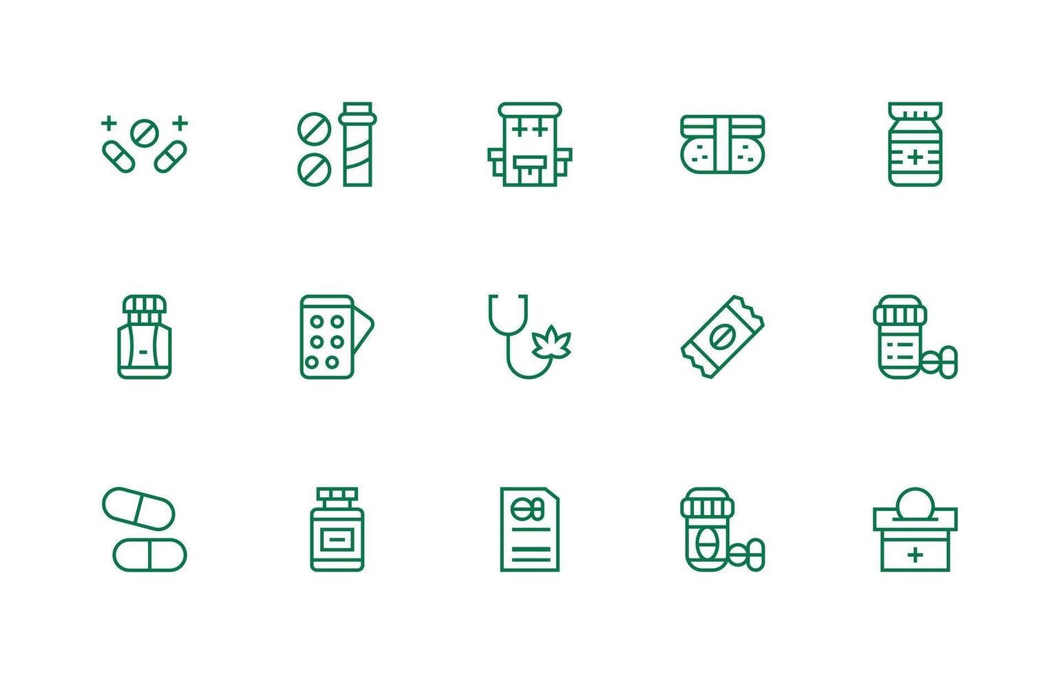 15 Regular Line Vectors for Drugs Theme Layout Icon Collection