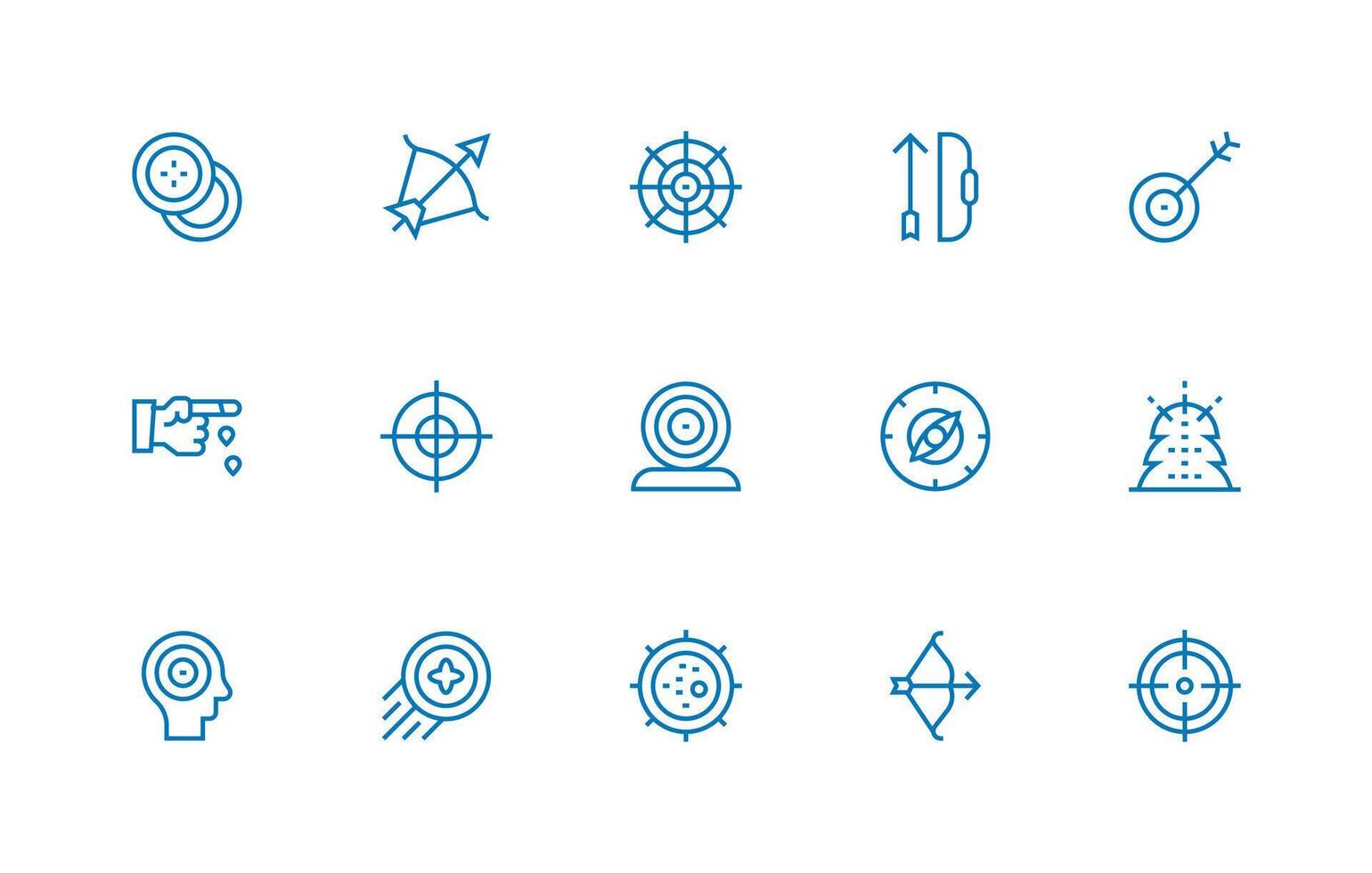 15 Regular Line Style Icons from Aim Collection Modern Line and Glyph Icon Series vector