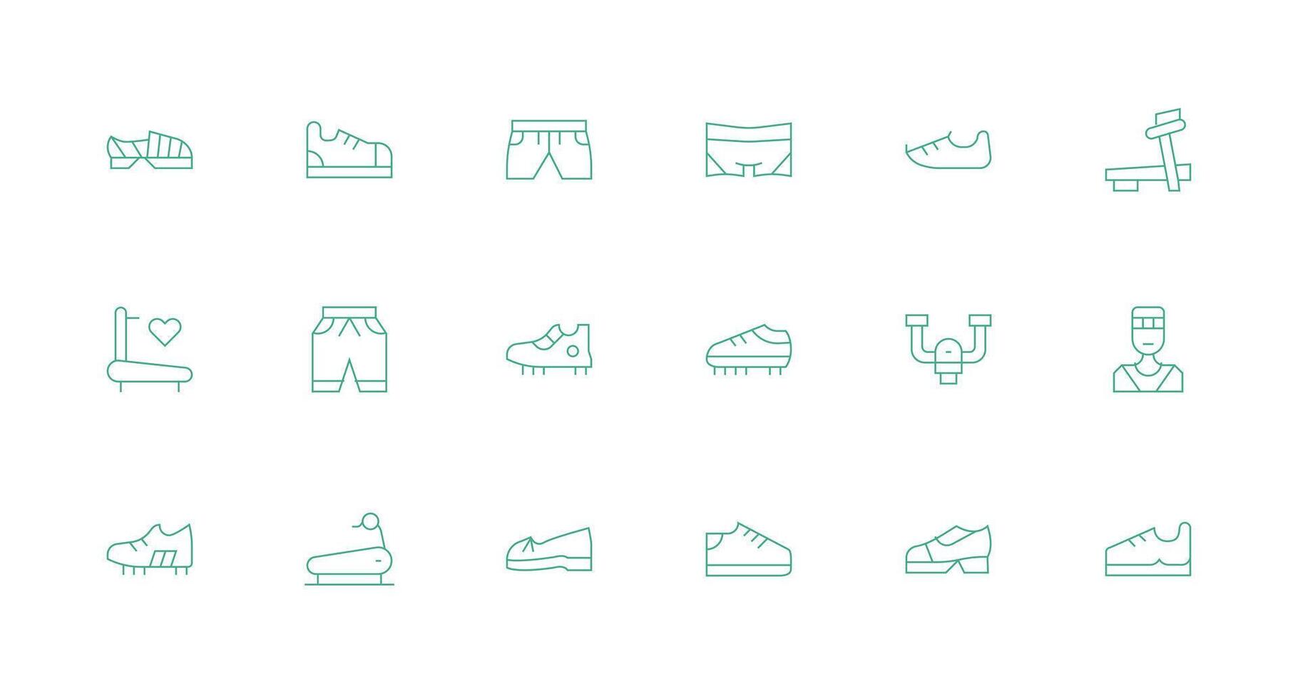 Running Visual Pack containing 18 Minimal Line Icons Balanced Icon Set for Functional Design vector