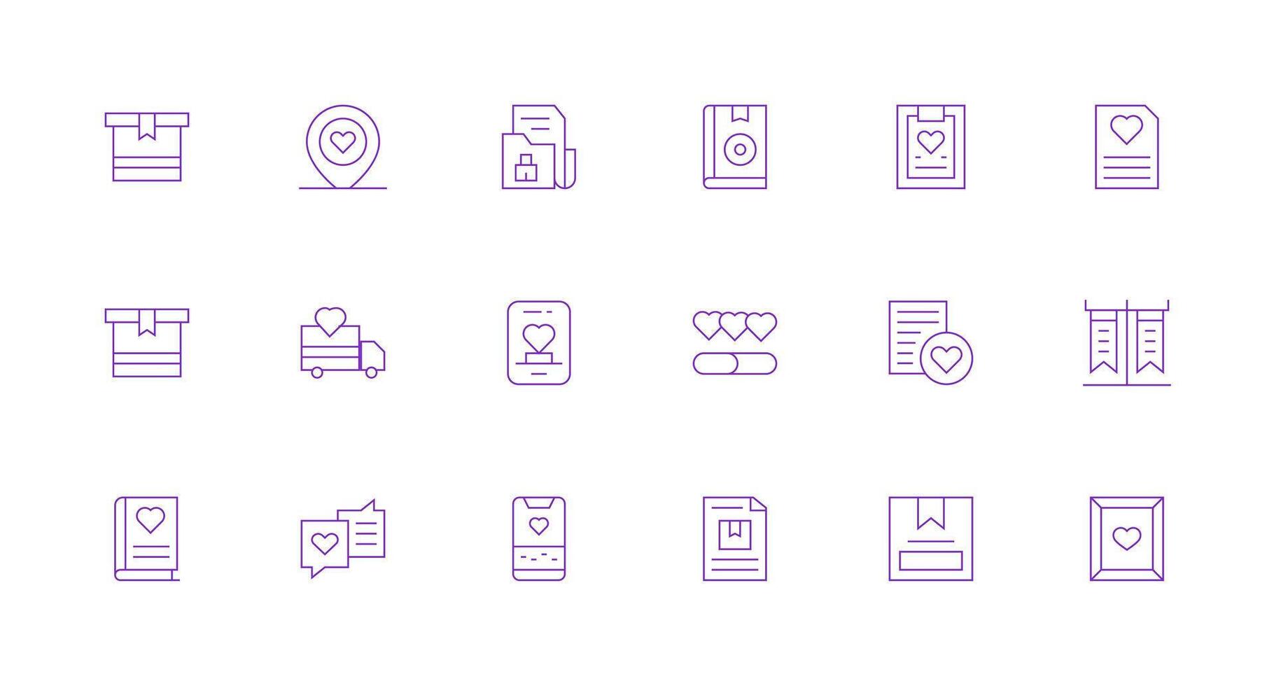 18 Minimal Line Designs for Saved Icons Simplified Icon Pack for Visual Tools vector