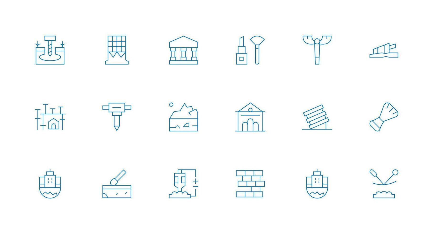 Foundation Set with 18 Minimal Line Icons Simple Icons for Interface and Wireframes vector