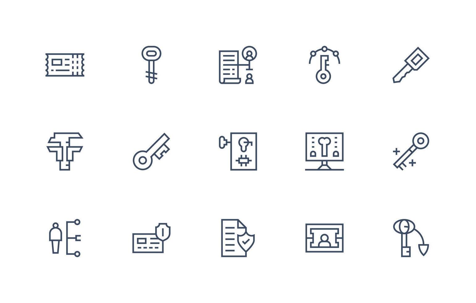 Permission featuring 15 Icons in Regular Line Design Web and App Icon Pack Collection vector
