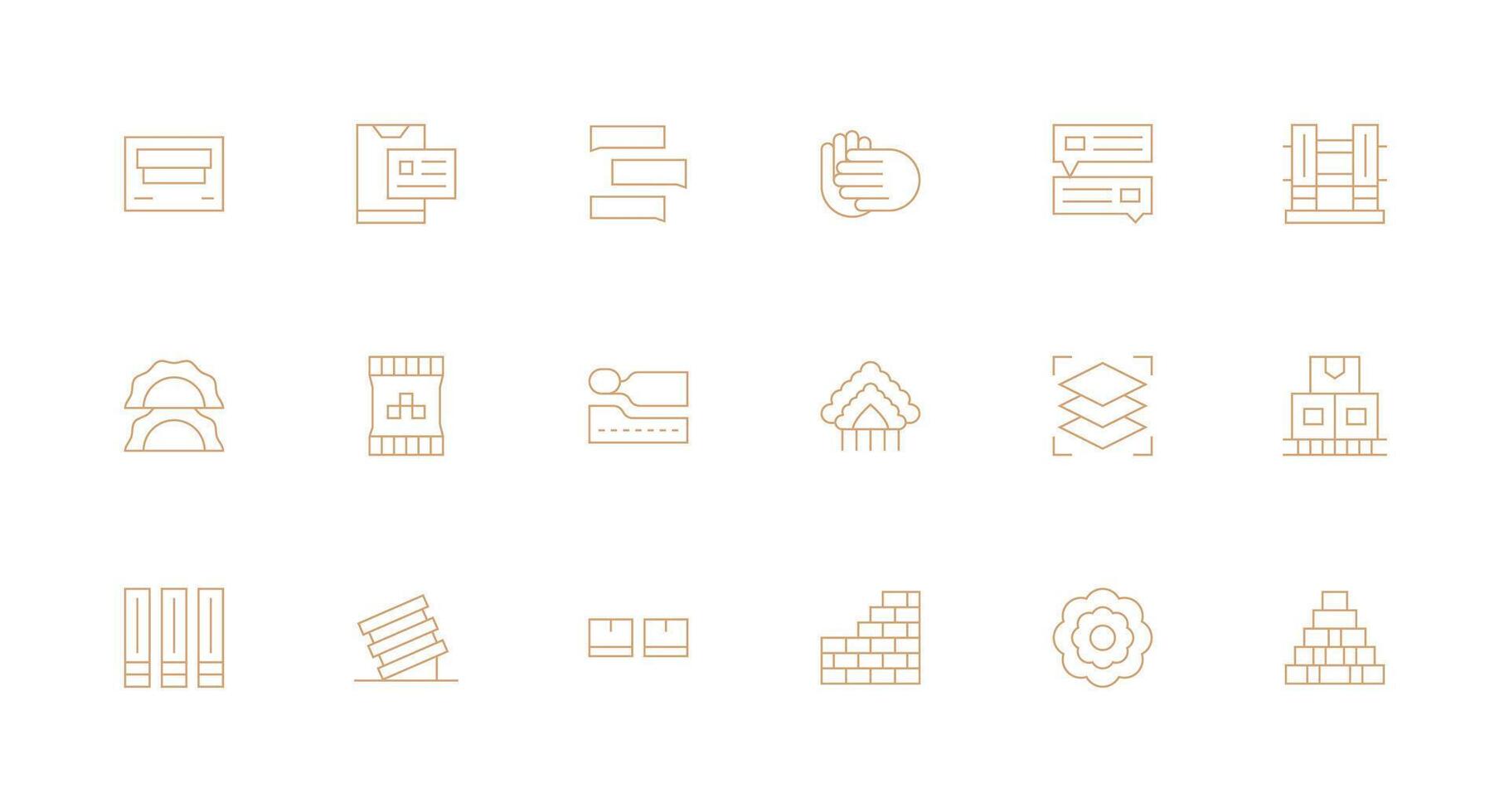 Stacked Set with 18 Minimal Line Icons Pixel Perfect Icons for Modern Apps vector