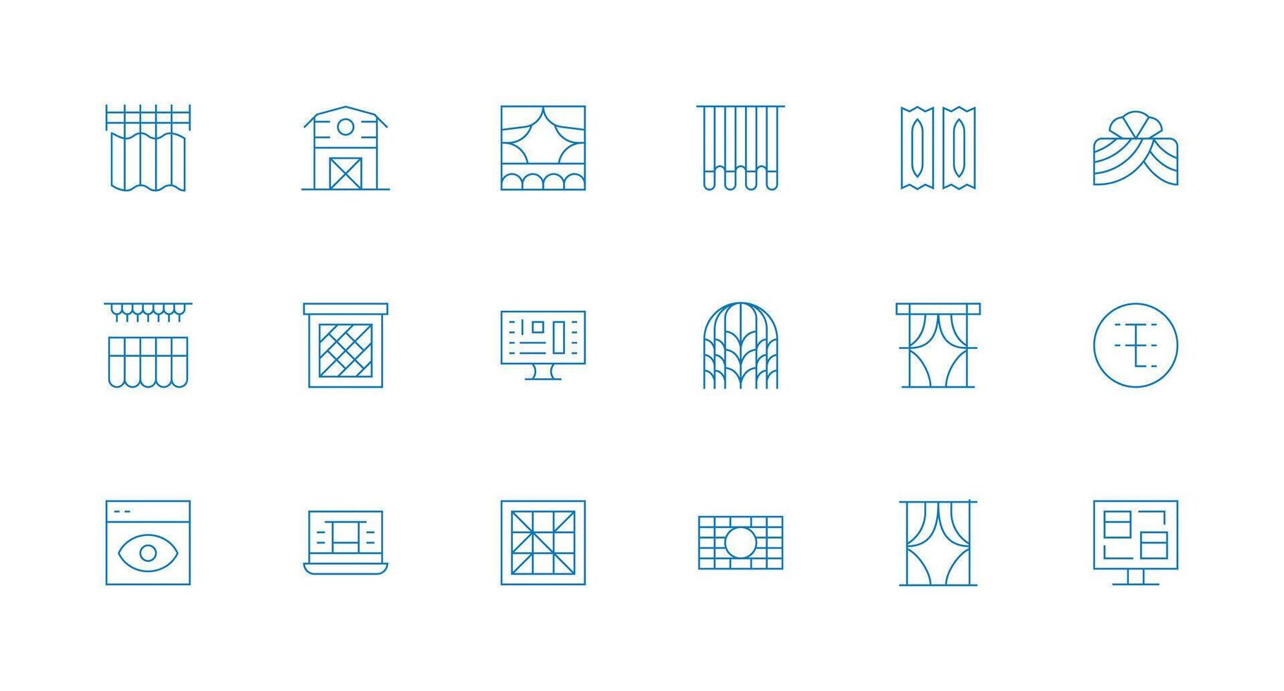 Minimal Line Icons from Window Set with 18 Vectors Essential Icon Set for Teams