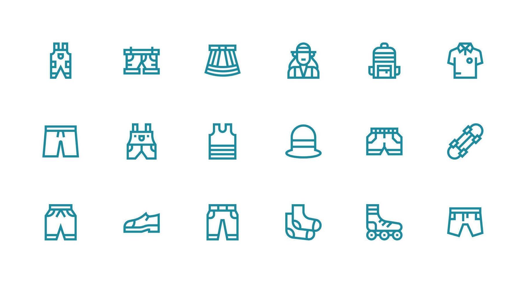 18 Strong Stroke Line Vectors for Casual Theme Fully Editable Icon Set for Web