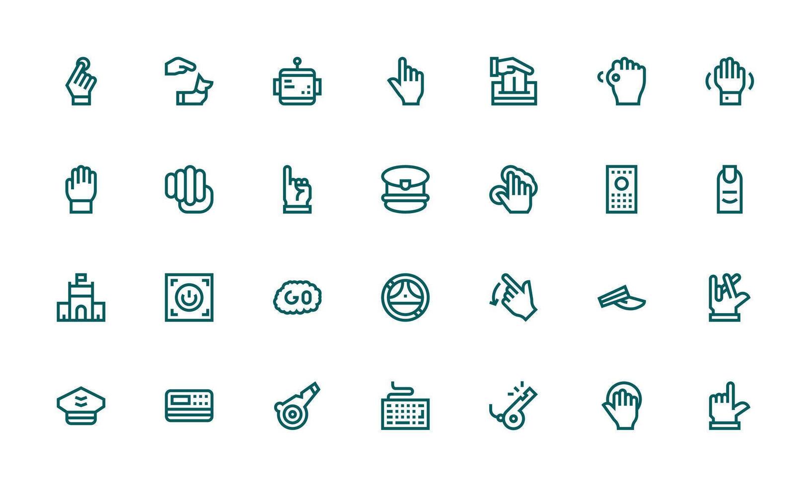 28 Bold Line Style Icons from Command Collection Sharp Icons for Presentations vector