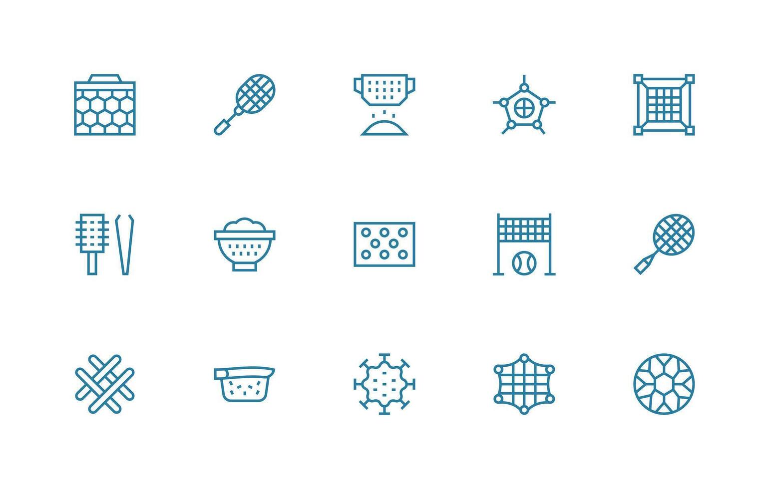 Mesh Visual Pack containing 15 Regular Line Icons Multi-Purpose Icon Pack for Templates vector