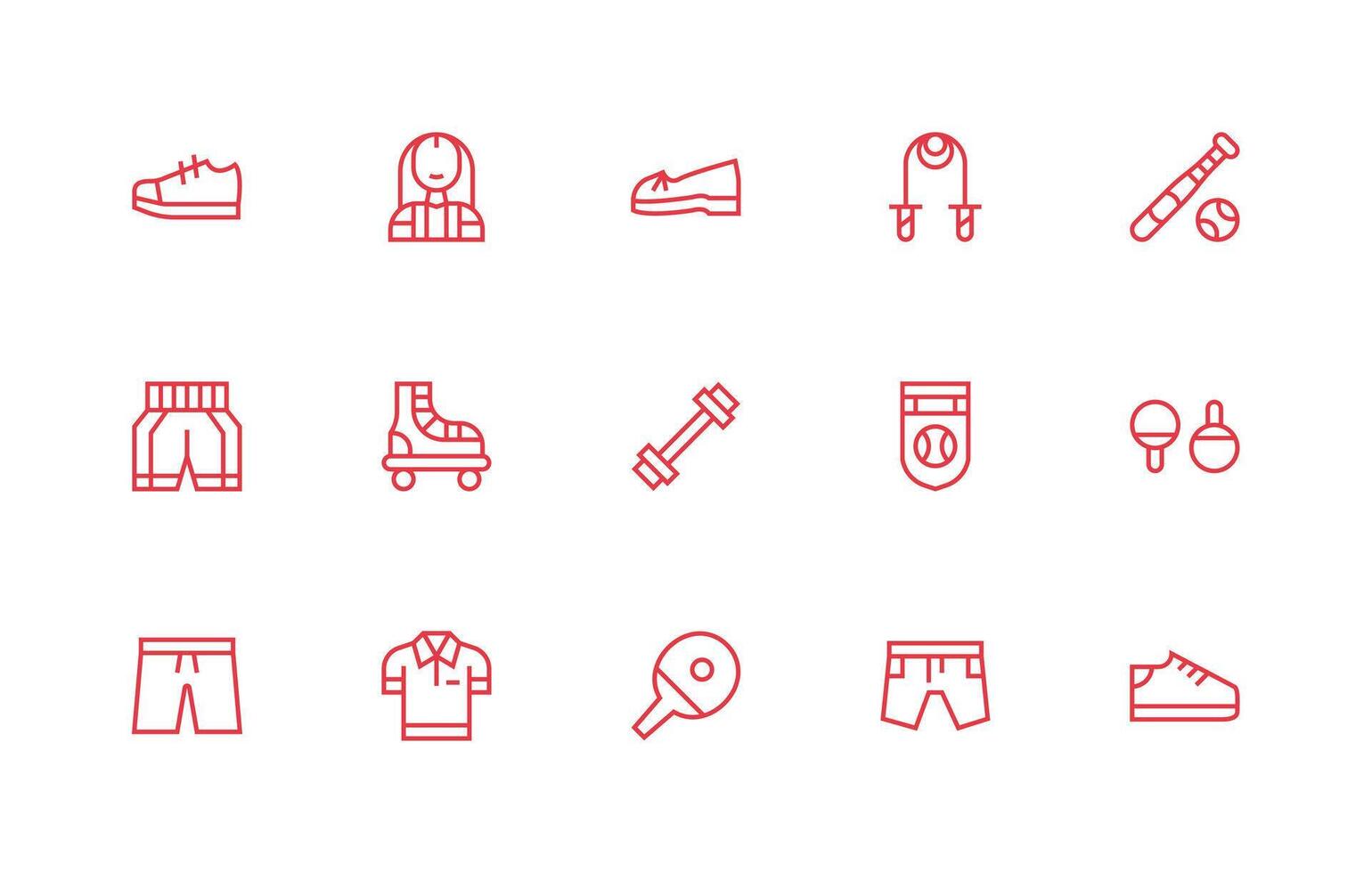 Regular Line Icons from Athletic Set with 15 Vectors Icon Pack for Various Themes