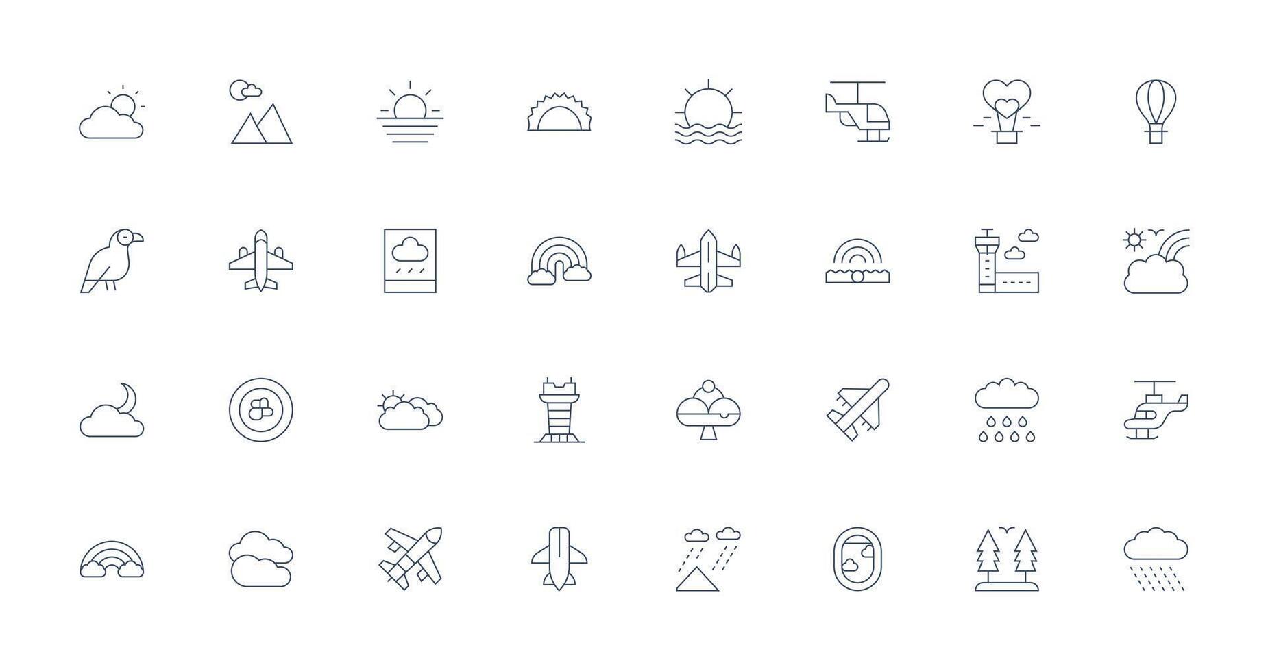 Thin Line Icons from Sky Set with 32 Vectors Professional Icon Set